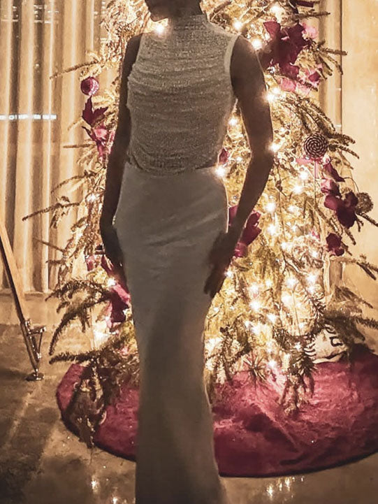 Satin Fishtail Maxi Dress Set