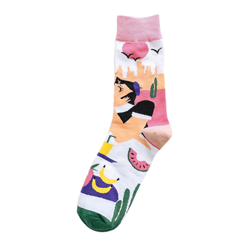 Colorful Print Fashion Socks