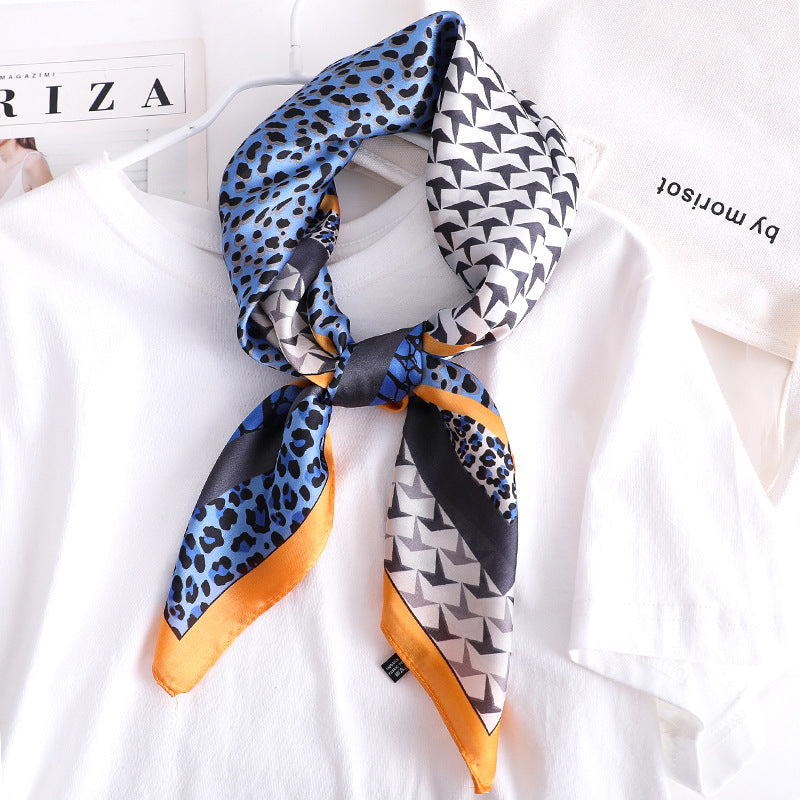 Leopard Print Silk Sunscreen Scarf