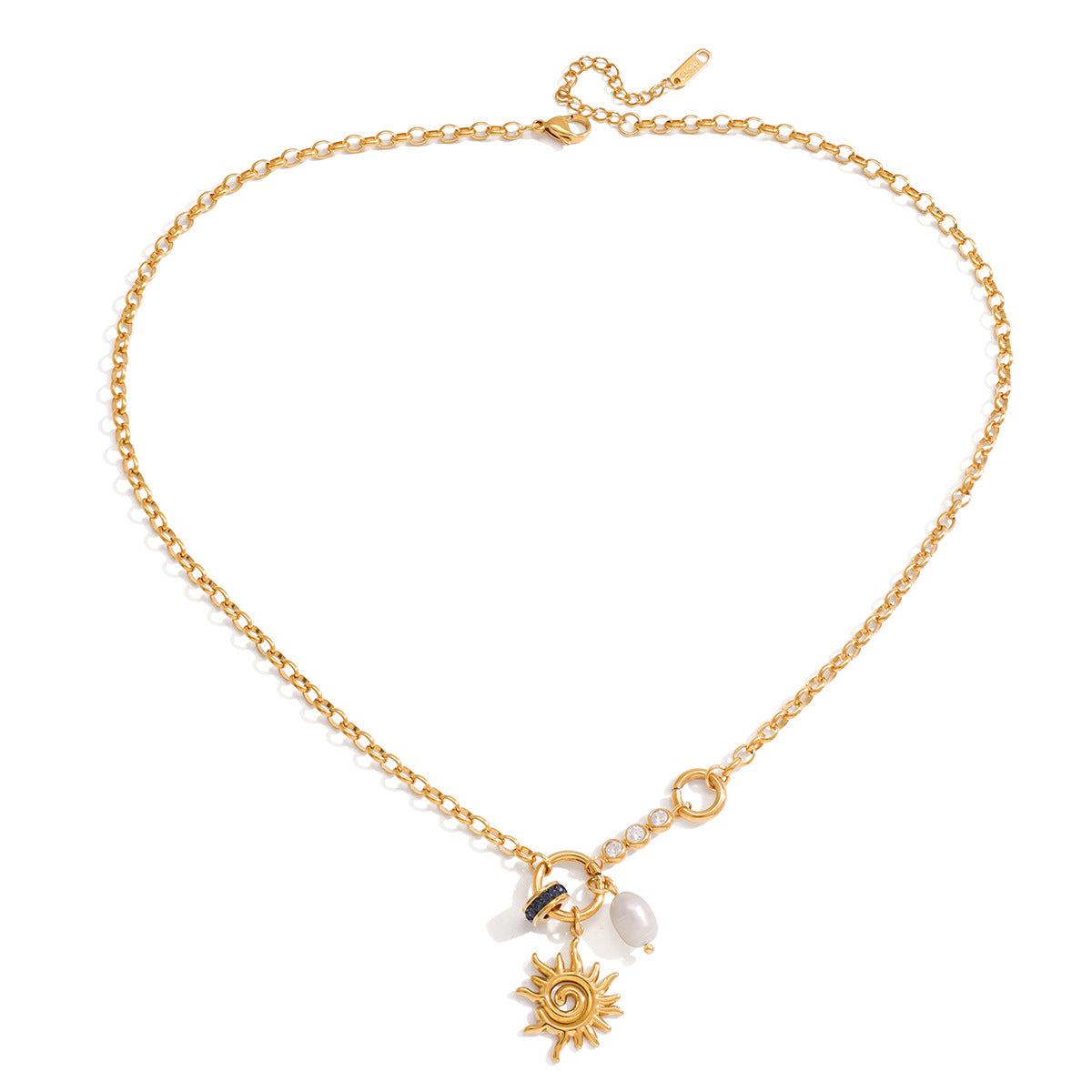Solar Sunburst Pendant Necklace