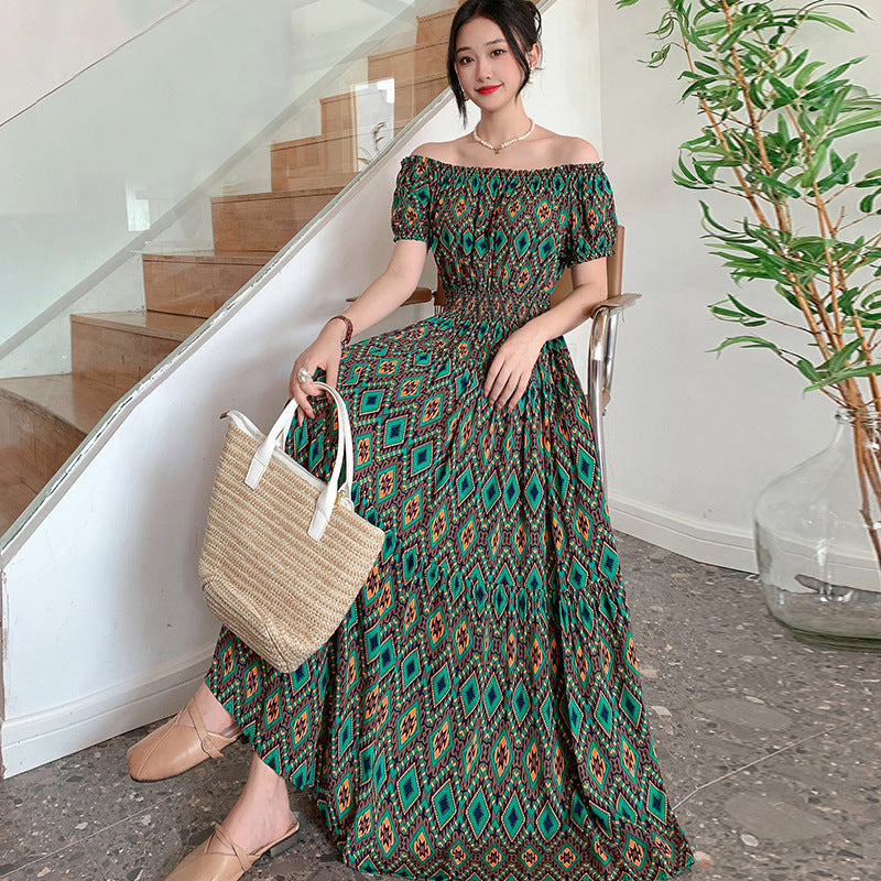 Bohemian Off-Shoulder Beach Dress