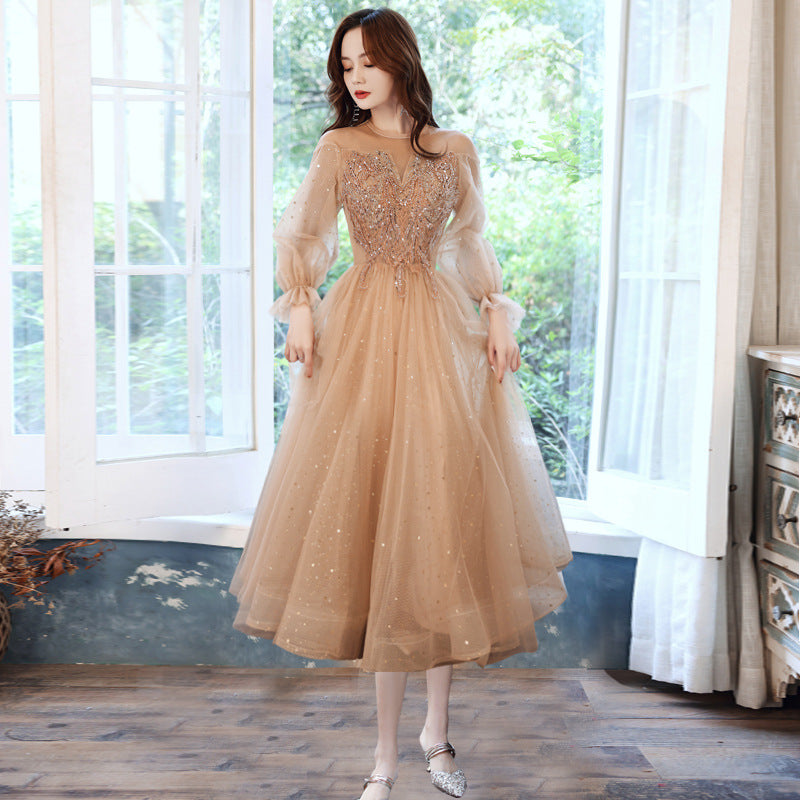 Champagne Elegance Evening Dress