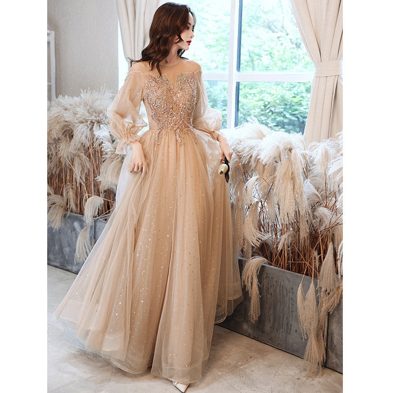 Champagne Elegance Evening Dress