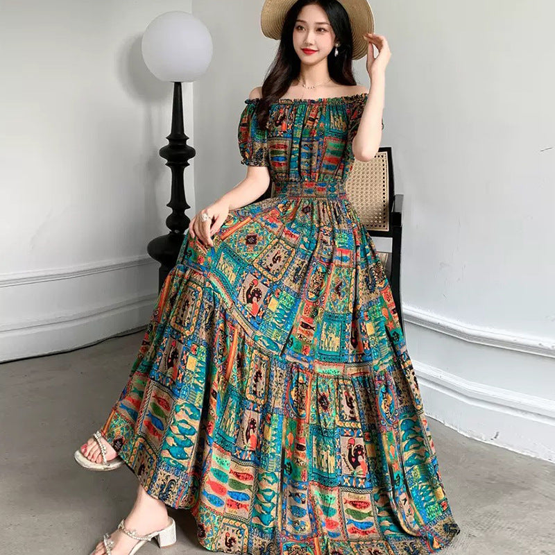 Bohemian Off-Shoulder Beach Dress