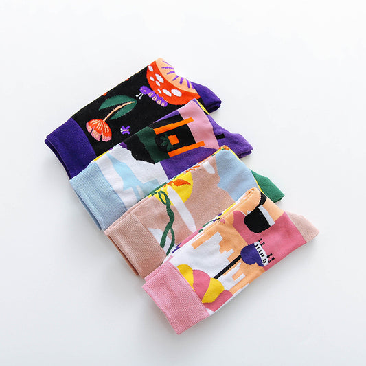 Colorful Print Fashion Socks