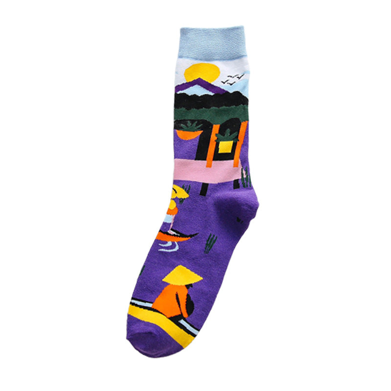 Colorful Print Fashion Socks