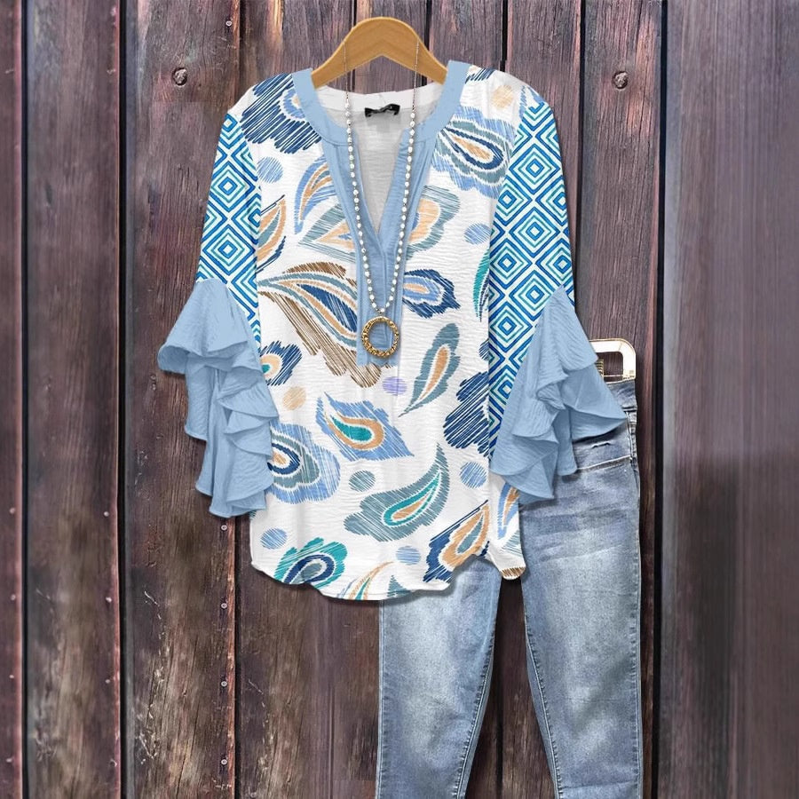 Lotus Edge V-Neck Top