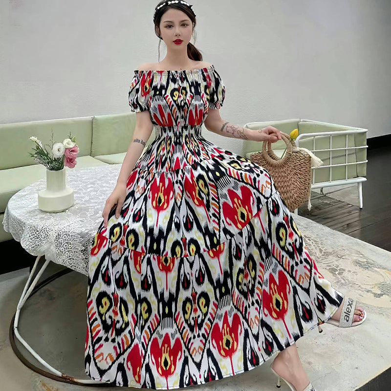 Bohemian Off-Shoulder Beach Dress
