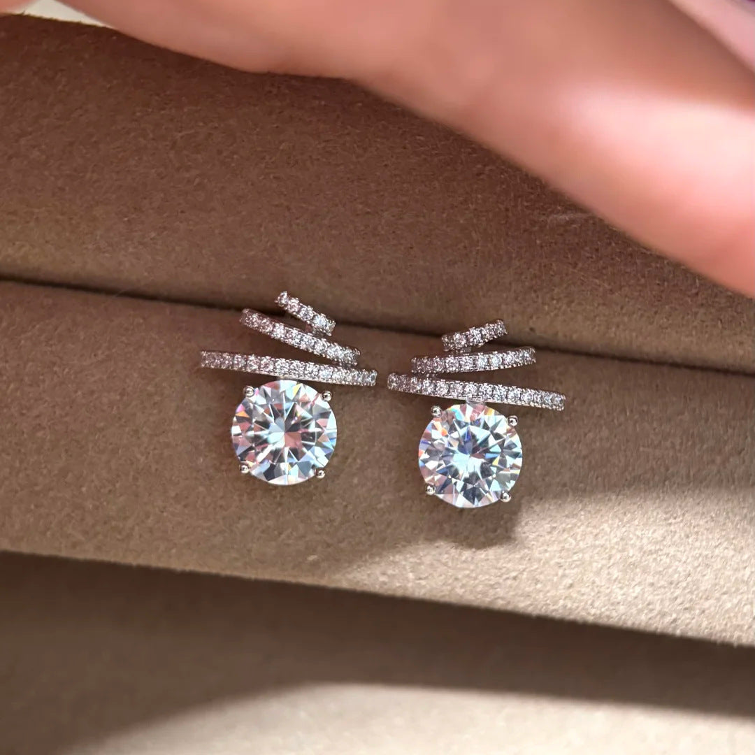 2-Carat Zirconia Stud Earrings