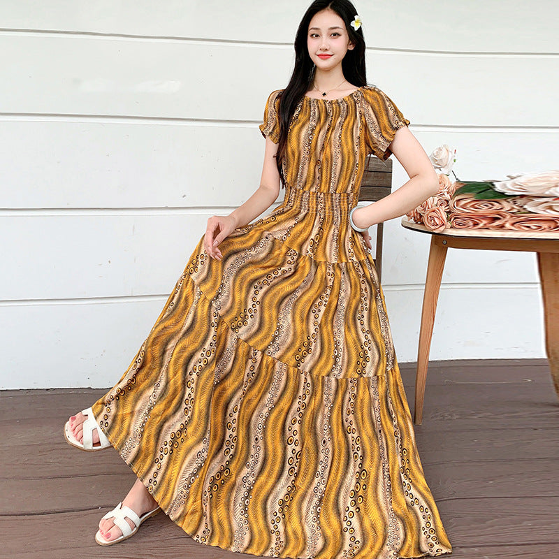 Bohemian Off-Shoulder Beach Dress