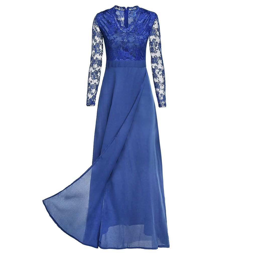 Lace V-Neck Evening Gown