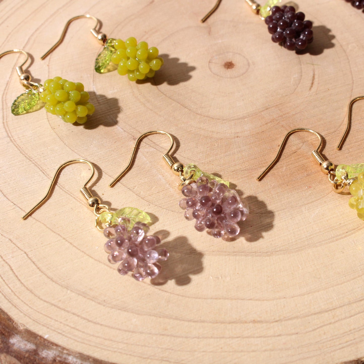 Resin Grape Cluster Earrings