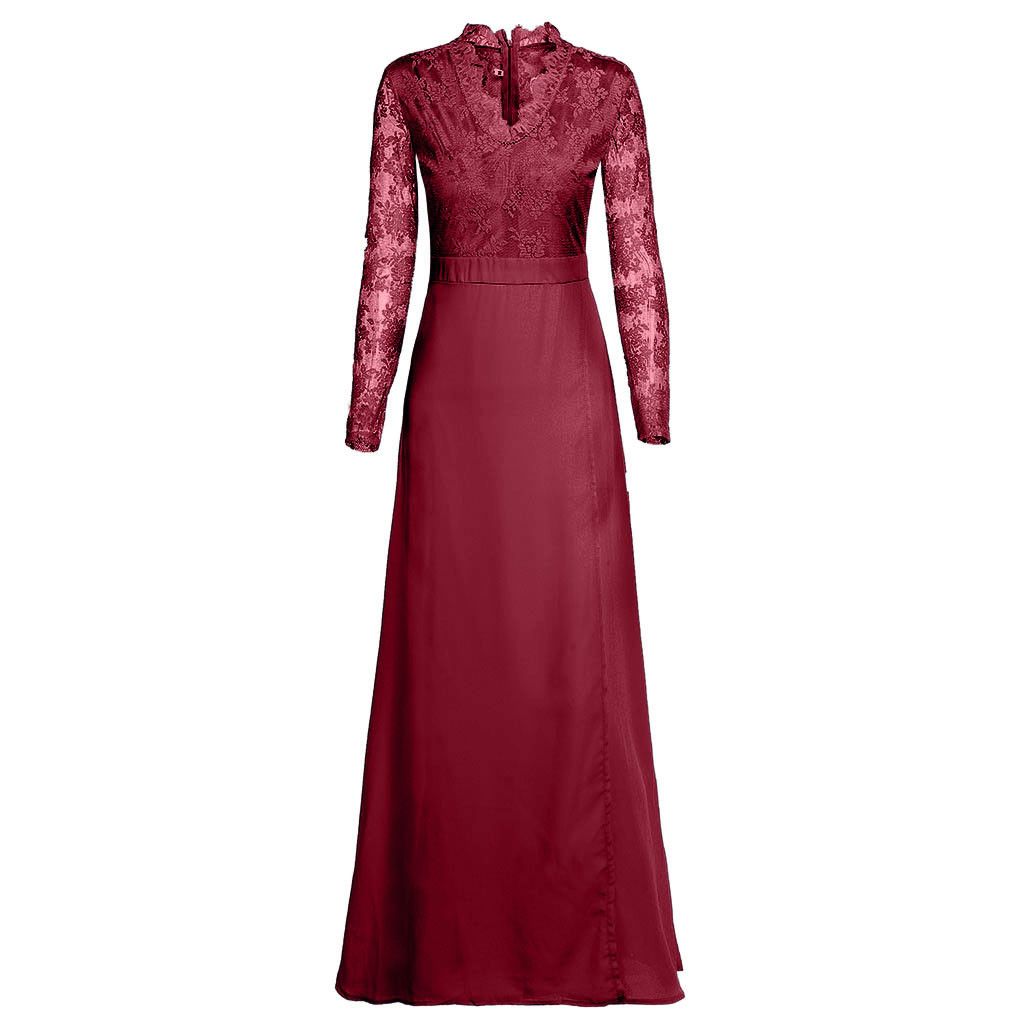 Lace V-Neck Evening Gown