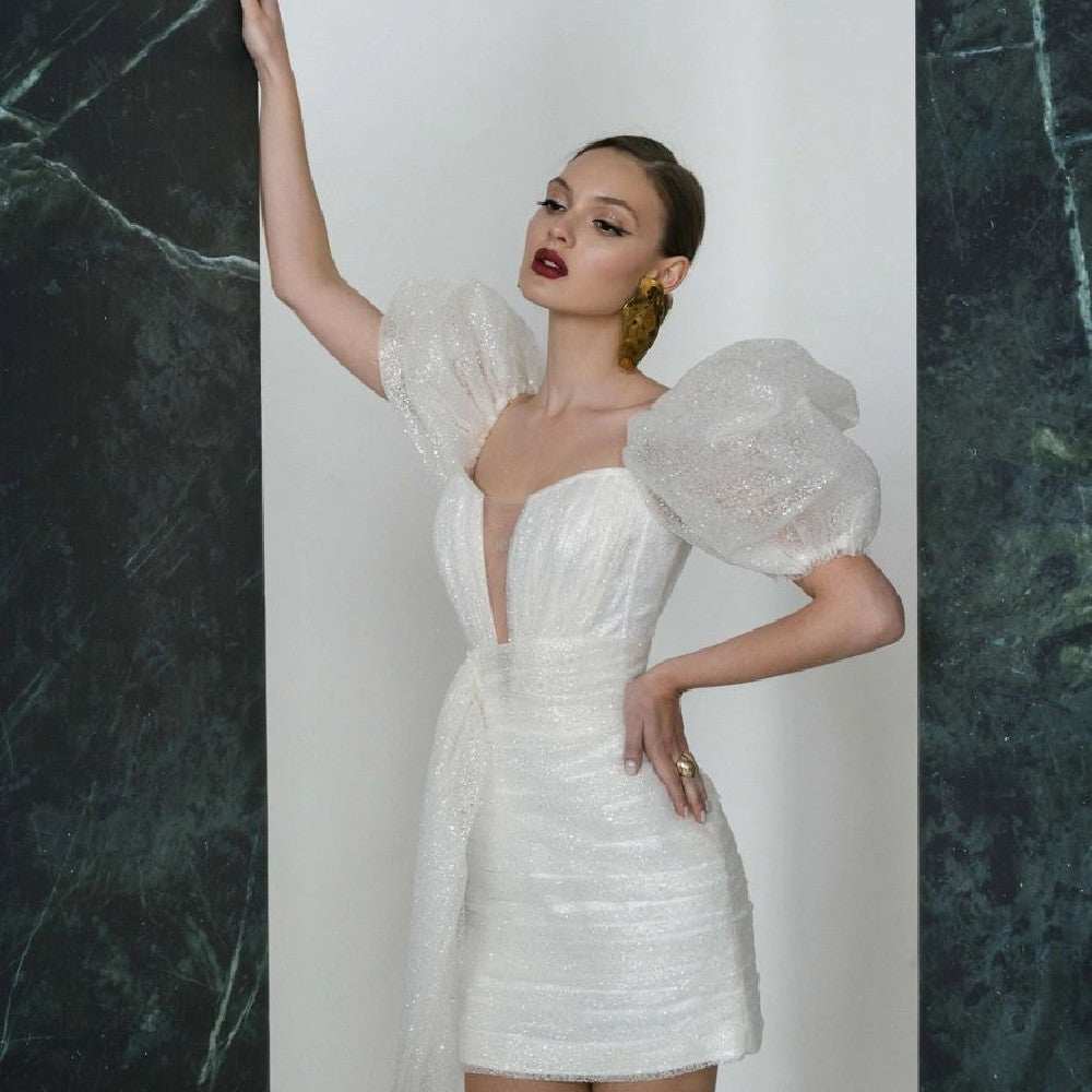 Bubble Sleeve Cocktail Dress