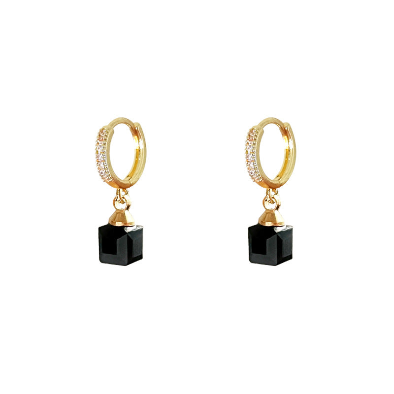 Diamond-Set Square Ear Cuffs