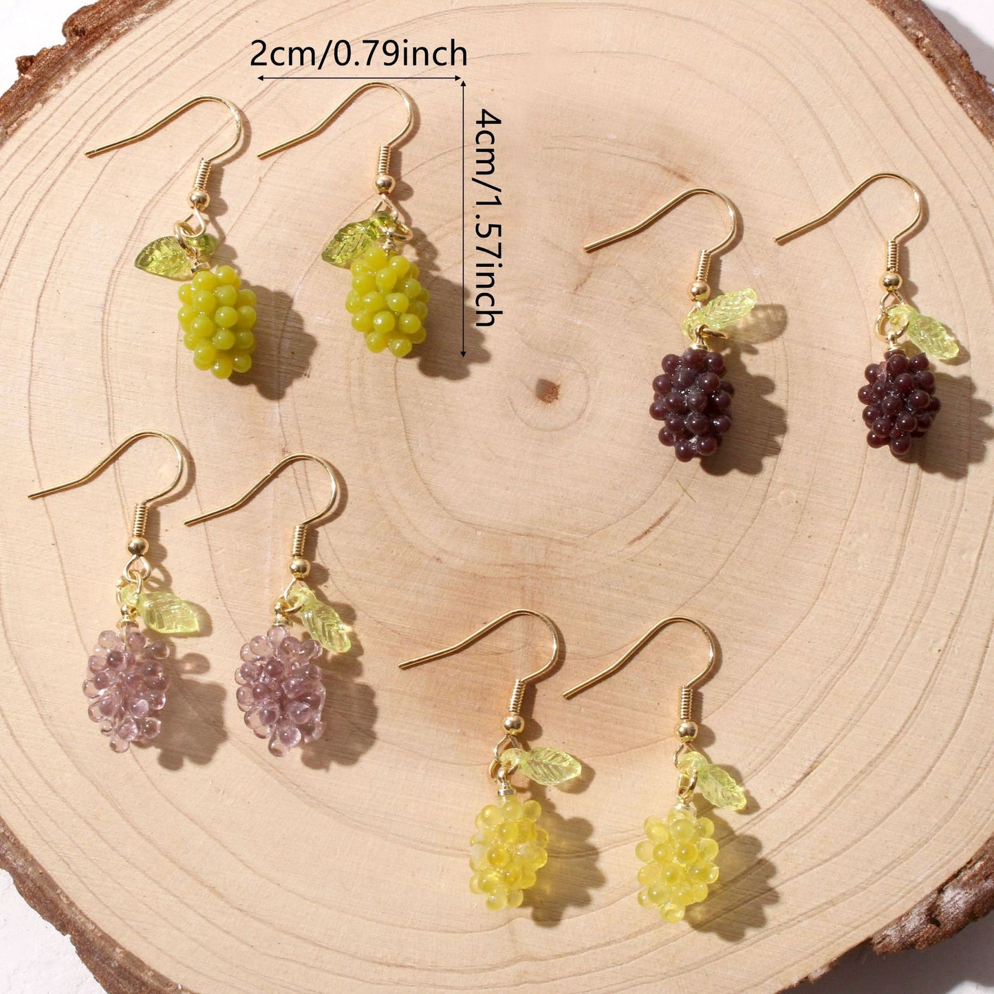 Resin Grape Cluster Earrings
