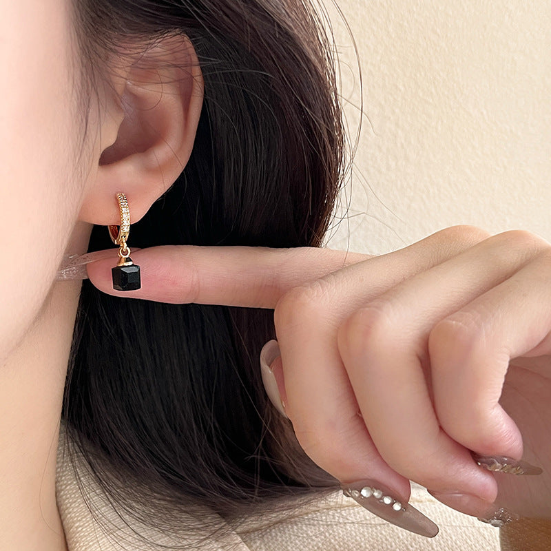 Diamond-Set Square Ear Cuffs