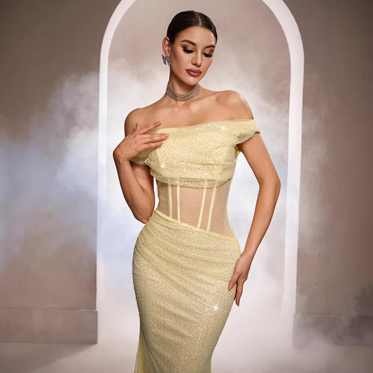 Sequined Mermaid Evening Gown