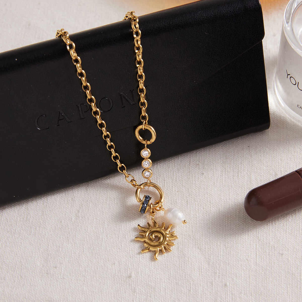 Solar Sunburst Pendant Necklace