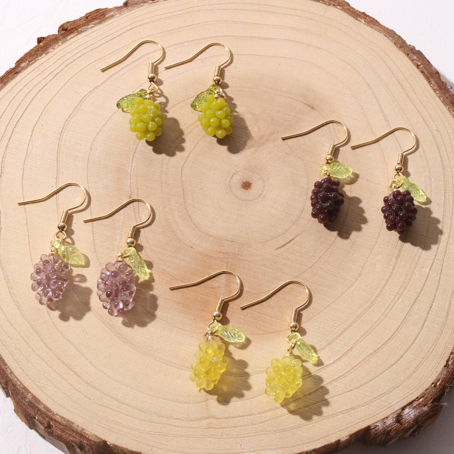 Resin Grape Cluster Earrings