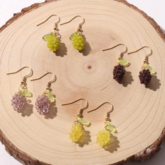 Resin Grape Cluster Earrings