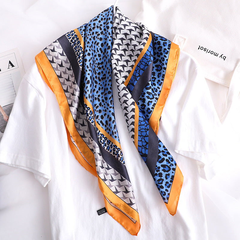Leopard Print Silk Sunscreen Scarf