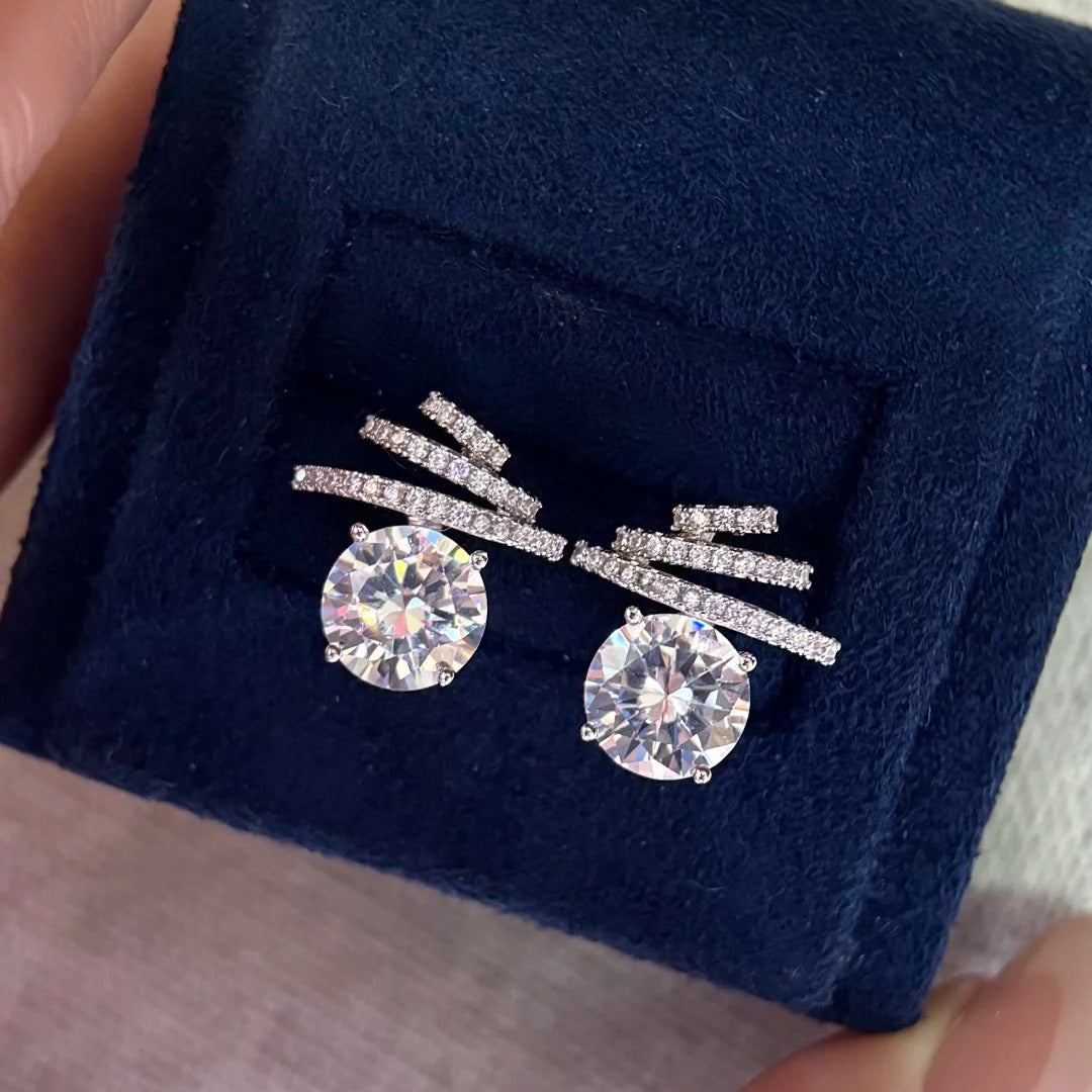2-Carat Zirconia Stud Earrings