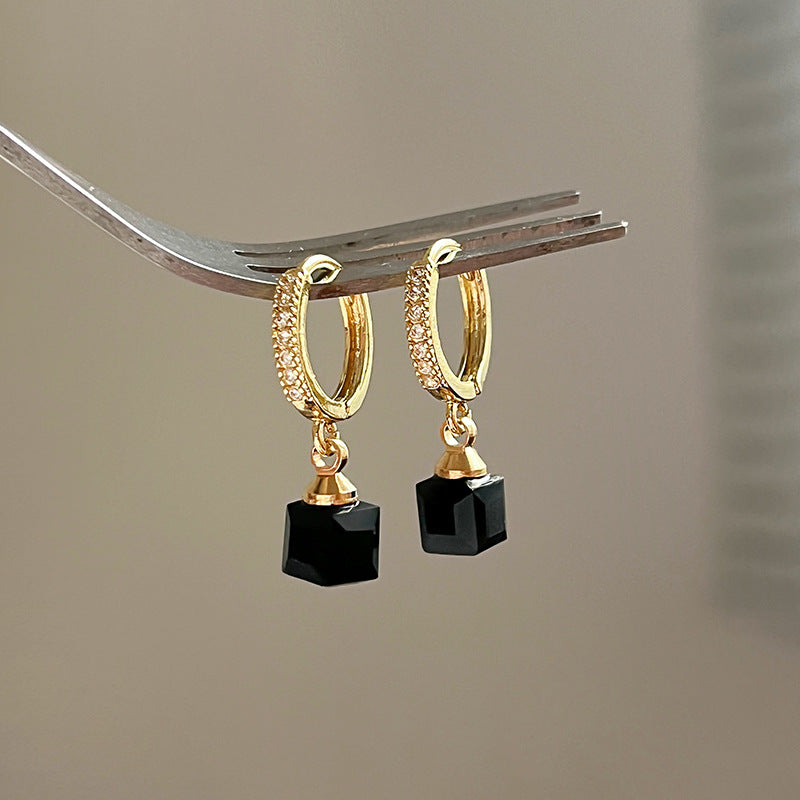 Diamond-Set Square Ear Cuffs