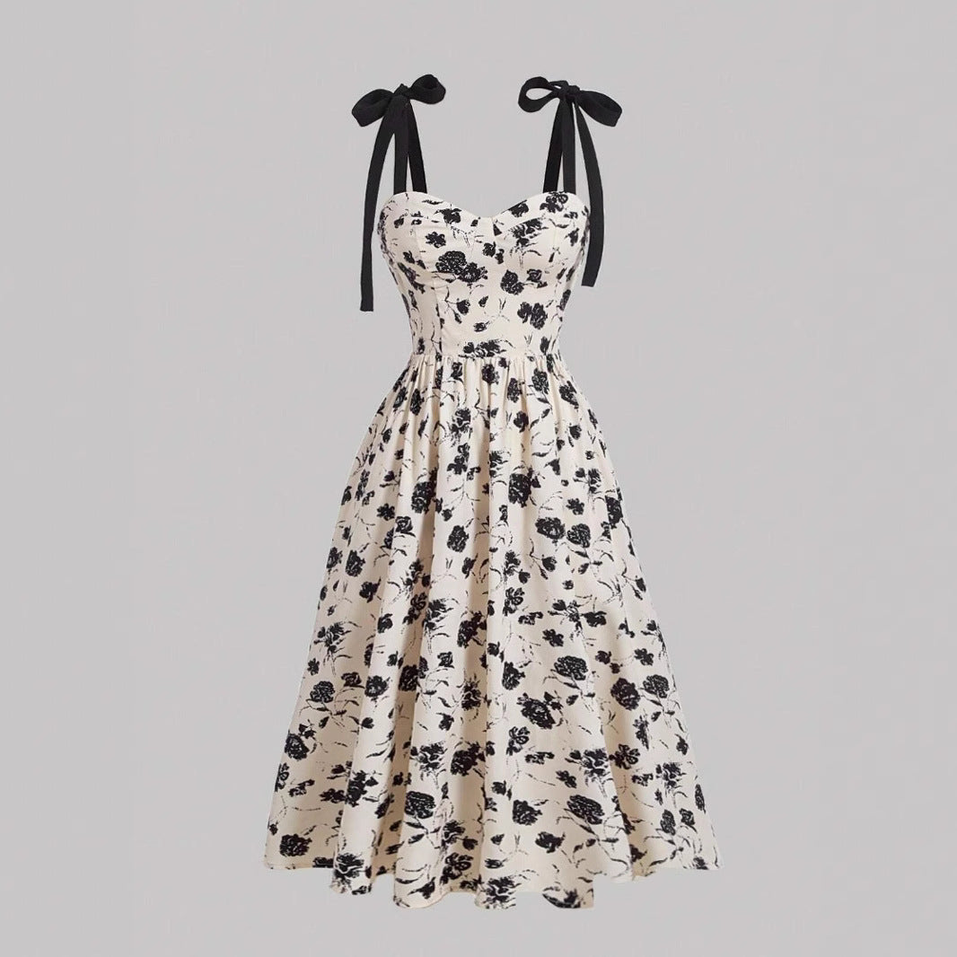 Floral Lace-Up Slip Dress