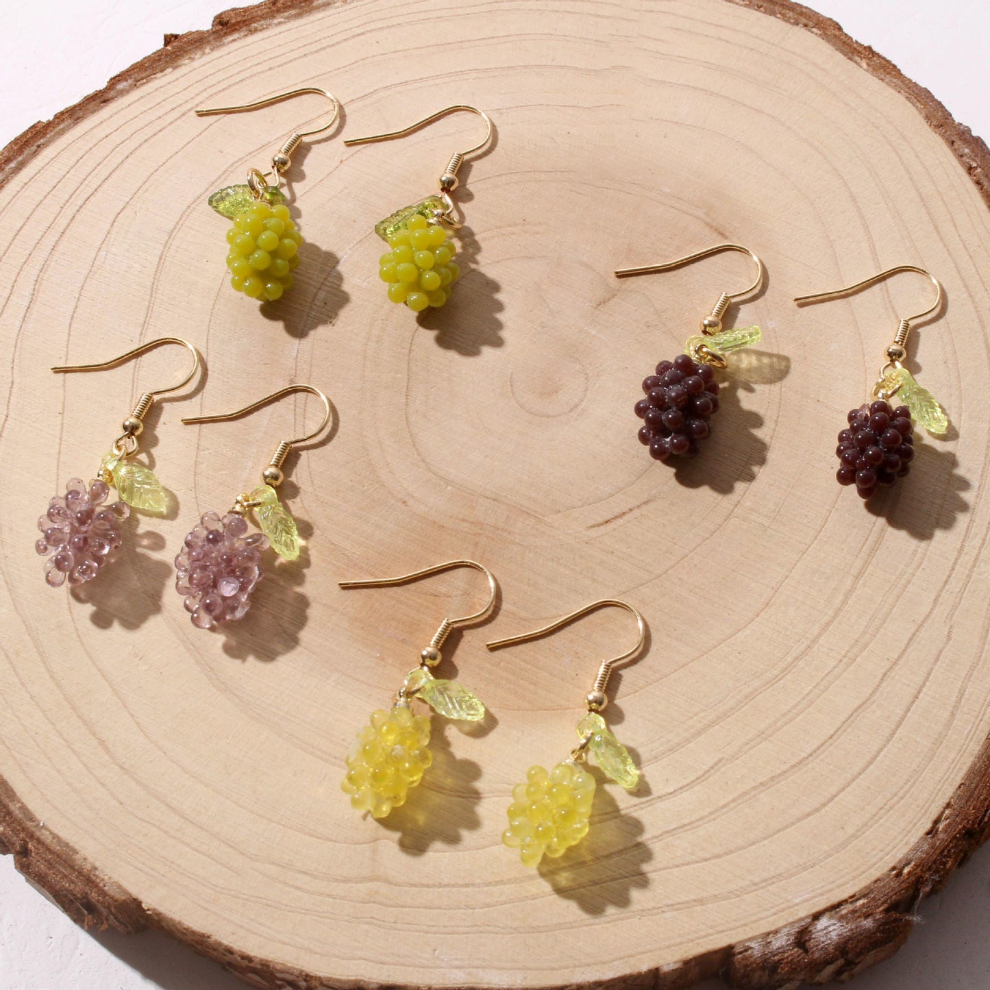 Resin Grape Cluster Earrings