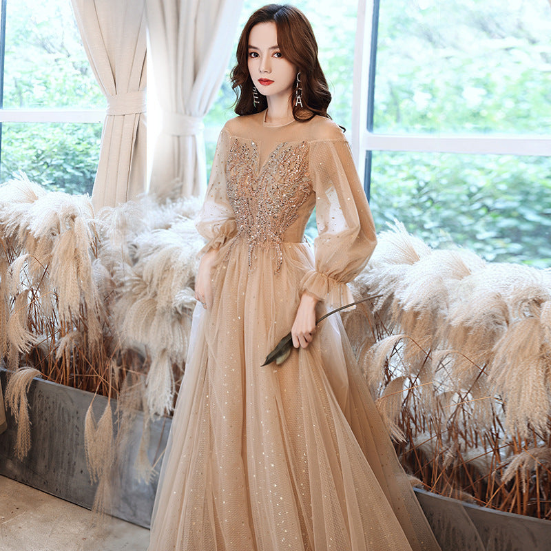Champagne Elegance Evening Dress