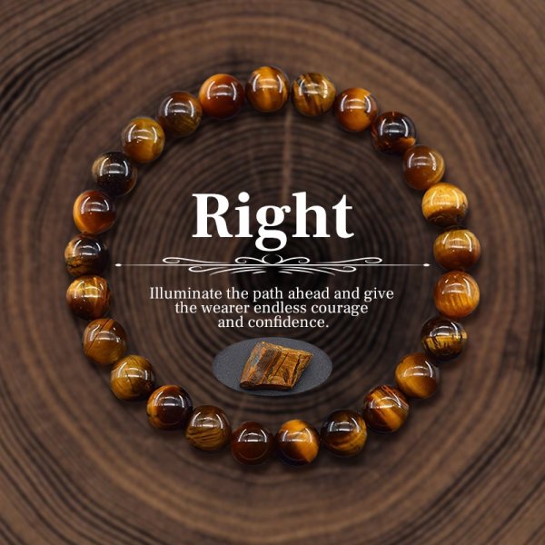 Yellow Tiger Eye Natural Stone Crystal Bead Bracelet