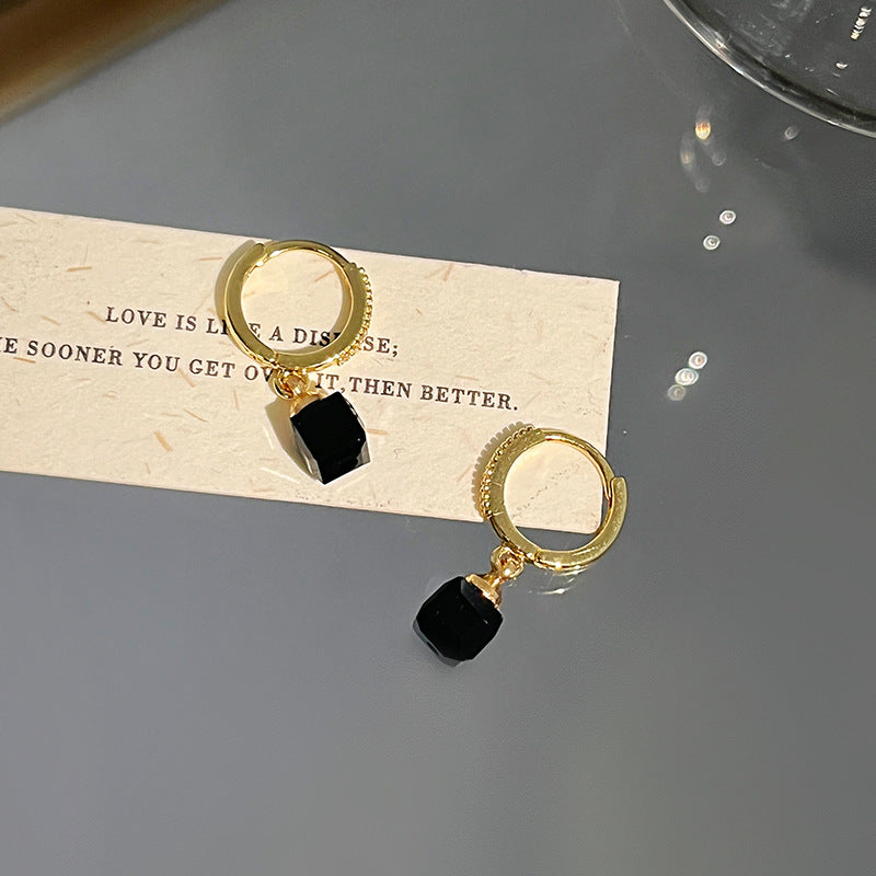 Diamond-Set Square Ear Cuffs