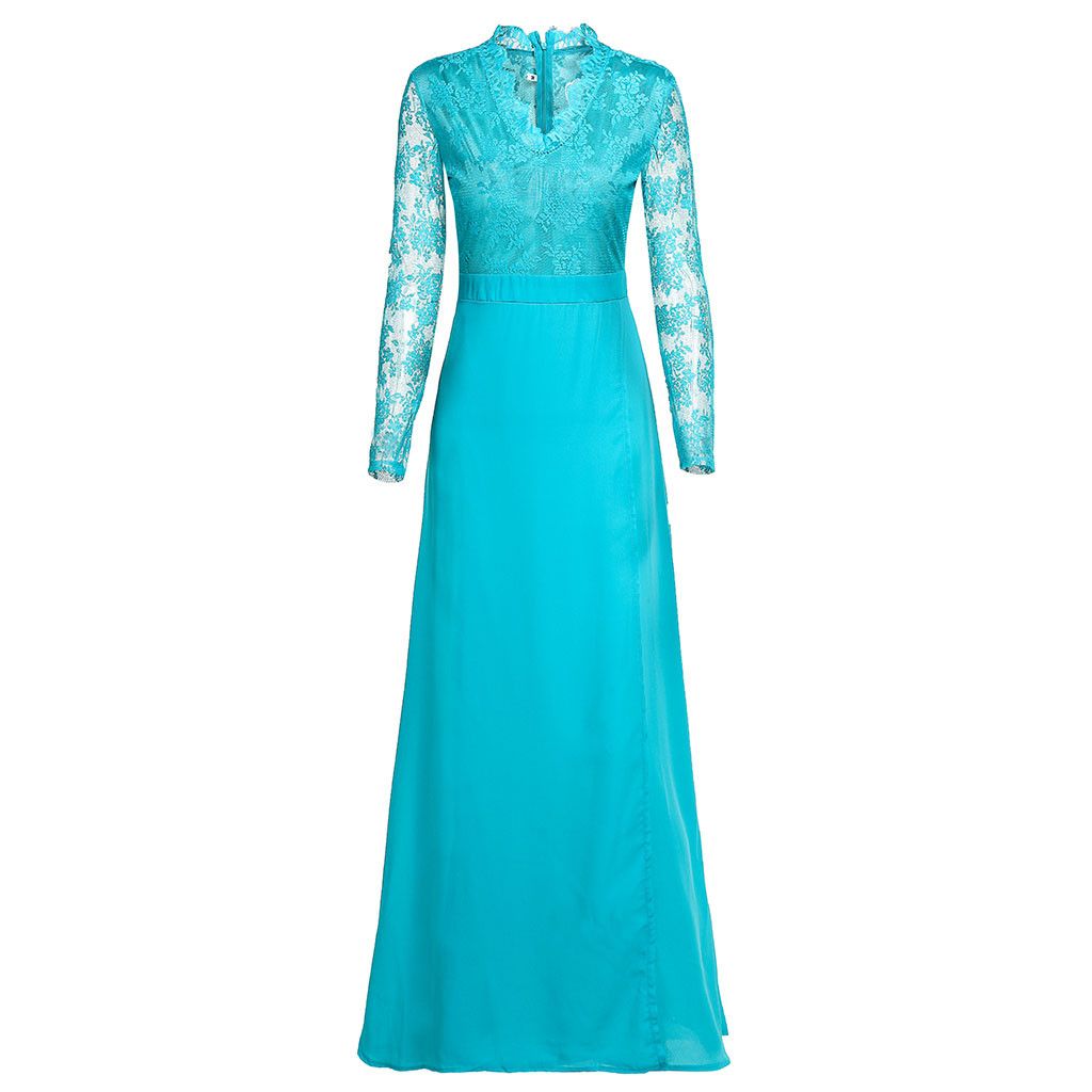 Lace V-Neck Evening Gown