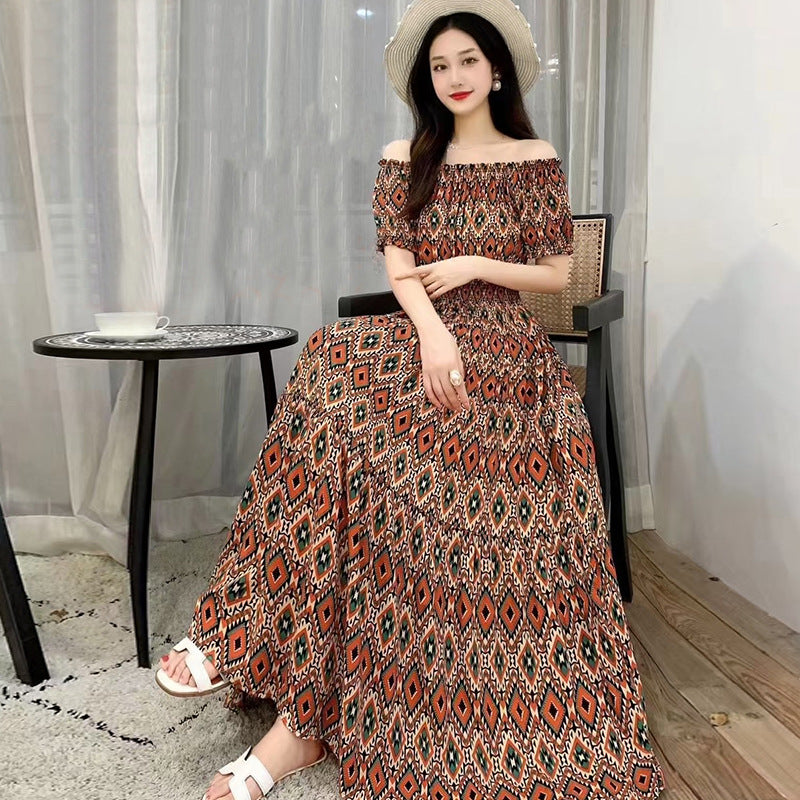 Bohemian Off-Shoulder Beach Dress