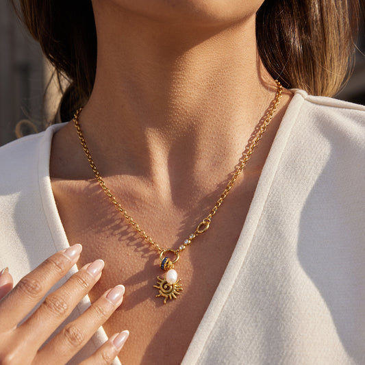 Solar Sunburst Pendant Necklace
