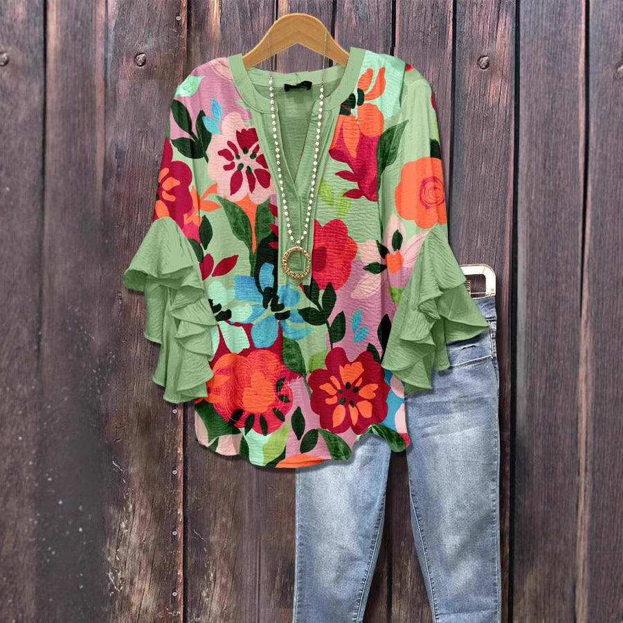 Lotus Edge V-Neck Top