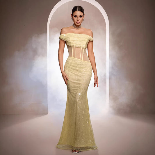 Sequined Mermaid Evening Gown