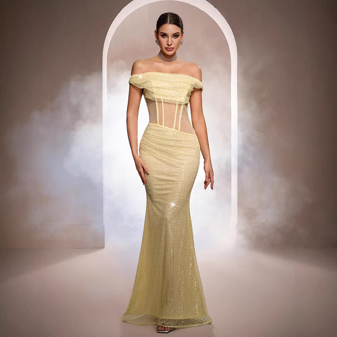 Sequined Mermaid Evening Gown