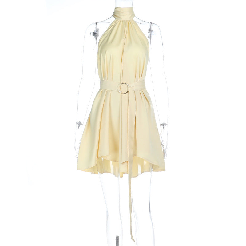 Halter Wrap A-Line Dress